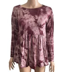 Baea Top Women’s XL Light Dark Tie Dye Coco Stretch NEW